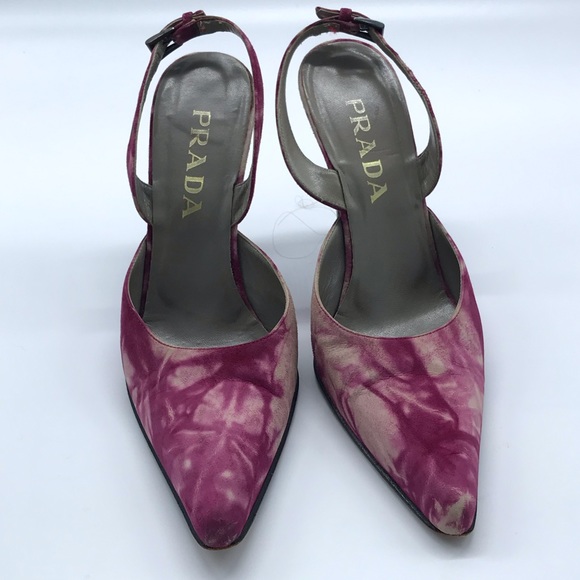 Prada Shoes - Prada Suede Tie Dye Sling Back Shoes